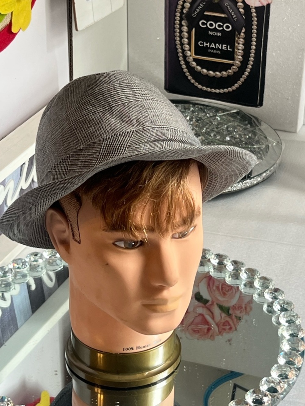 Miller Gray Men's Herringbone Fedora Hat